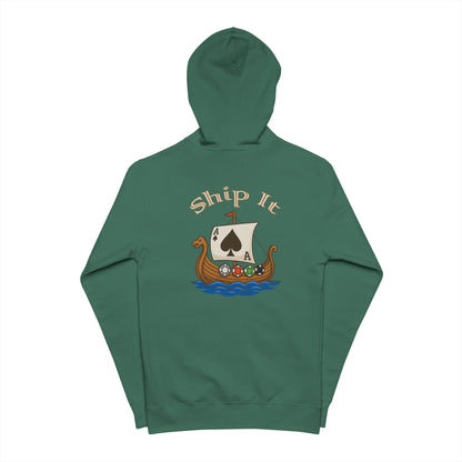 "Ship It" Graphic Hoodie | Creative Illustrated Poker Apparel