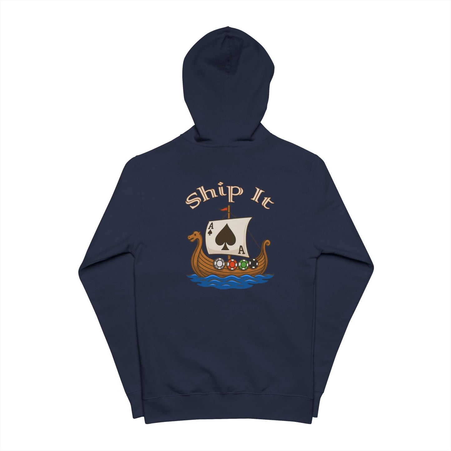 "Ship It" Graphic Hoodie | Creative Illustrated Poker Apparel