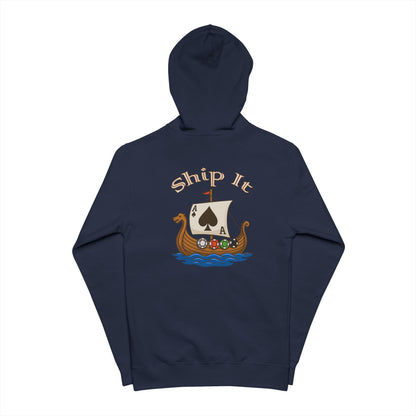 "Ship It" Graphic Hoodie | Creative Illustrated Poker Apparel
