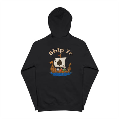 "Ship It" Graphic Hoodie | Creative Illustrated Poker Apparel