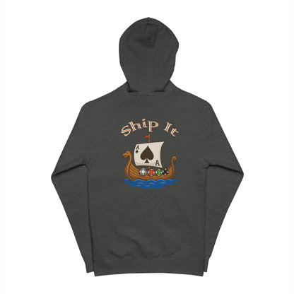 "Ship It" Graphic Hoodie | Creative Illustrated Poker Apparel